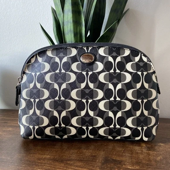 Coach Black, Cream & Gray Cosmetic Bag - Picture 12 of 15